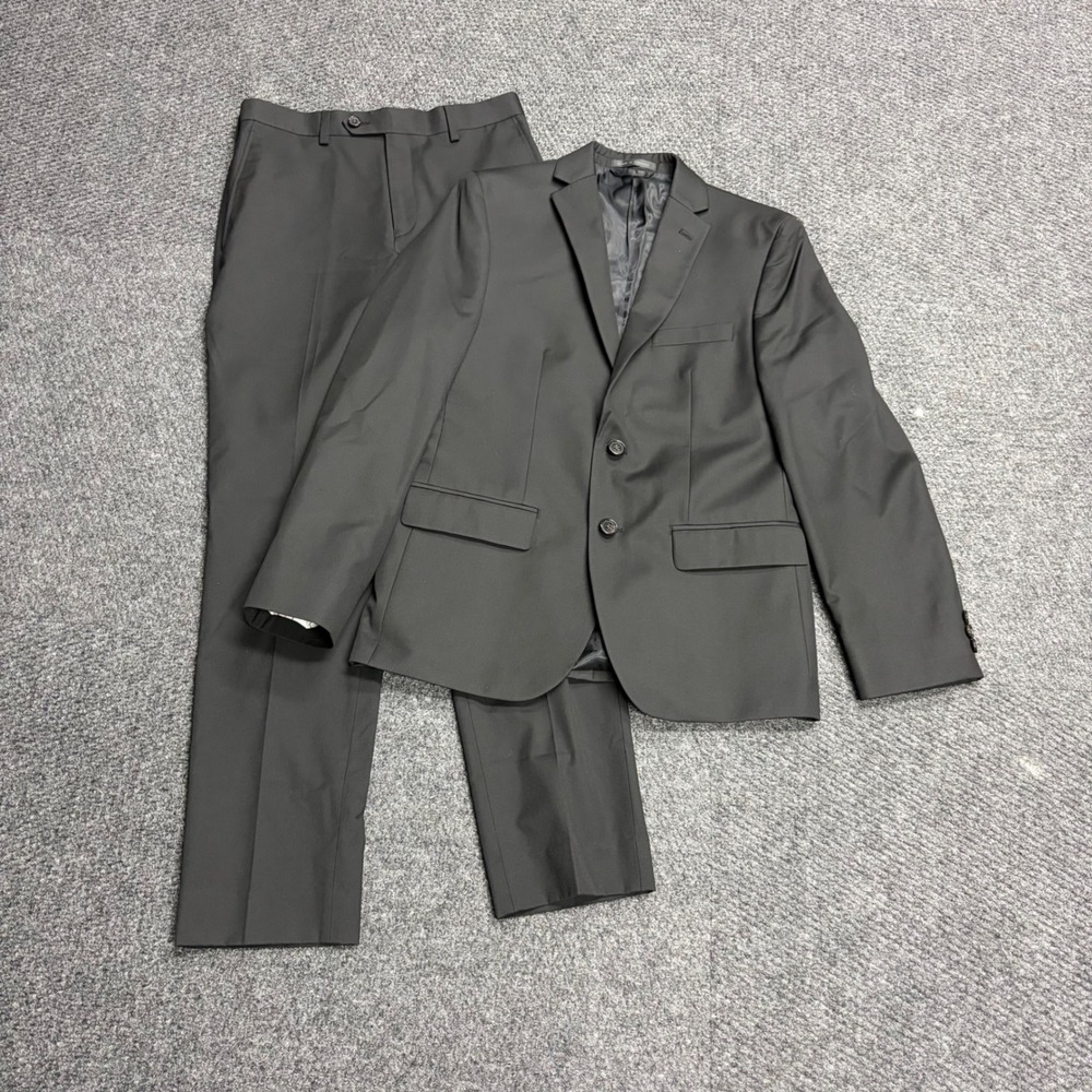 Lauren Ralph Lauren Boys Black 2-Piece Suit Blazer Pants Set Size 16R 28W Formal